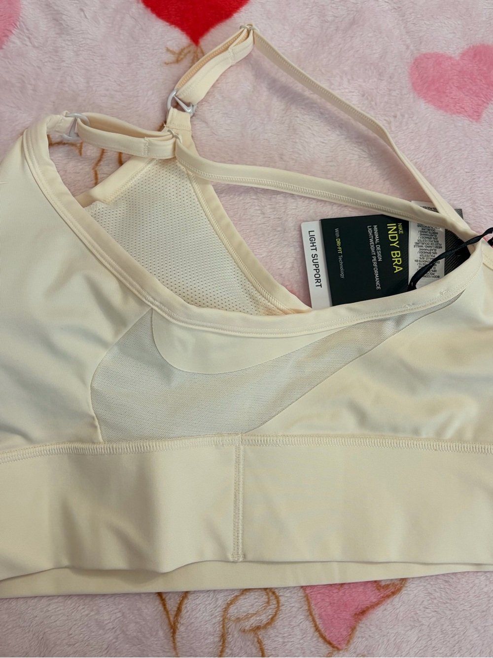 Nike Women's Cream Strappy Light Support Sports Bra - Picture 3 of 5